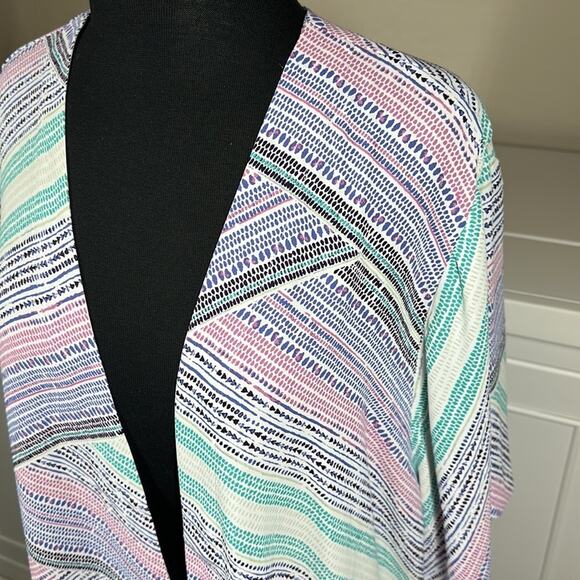 Chico's Rainbow Dots Easy Kimono Jacket Cover Cardigan Multi Color Size 2 = L - Picture 10 of 16